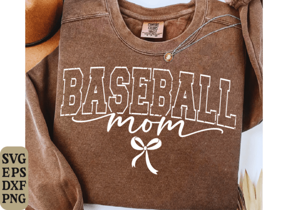 Baseball Mom SVG: Cute Chic Bow Varsity