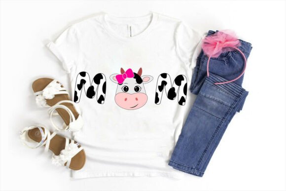 Cow Mom SVG PNG: Cute Cow with Bow SVG
