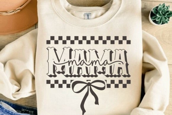 Mama Checkered Bow SVG, Trendy Mom SVG