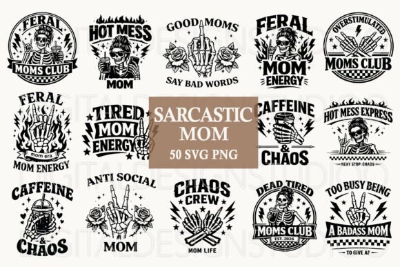 Sarcastic Mom SVG Bundle Cricut Files